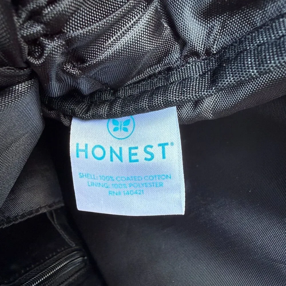 The Honest Company Black Faux Leather Vegan Backpack Diaper Bag